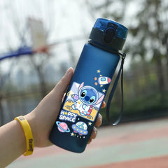 Lilo & Stitch 560ML Water Cup Children Portable Plastic Cartoon Figures Kawai Stitch Outdoor Large Capacity Sports Water Bottle