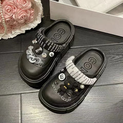Fashion Charms Clogs New Arrival Thick Sole Outdoor Women Slippers High Quality Summer Beach Sandals For Girls