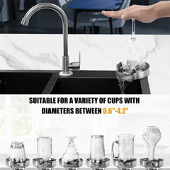 Kitchen Sink Glass Rinser Stainless Steel High Pressure Cup Cleaner Automatic Cup Washer Kitchen Faucet Bar Bottle Washer Tools