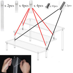 Acrylic Riser Display Stand Perfume Organizer Shelves for Amiibo Funko Figures Toys Cupcake Desserts Collection Cosmetic Jewelry