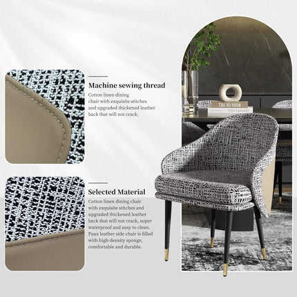 Modern Upholstered Dining Chairs, High-Density Sponge Foam, for Kitchen and Restaurant Dinner Chair, Set of 2