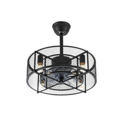 KOMORE Modern Style Indoor Round Ceiling Fan with Light and Remote, 3 Colour Temperature for Office, Living Room, Bedroom