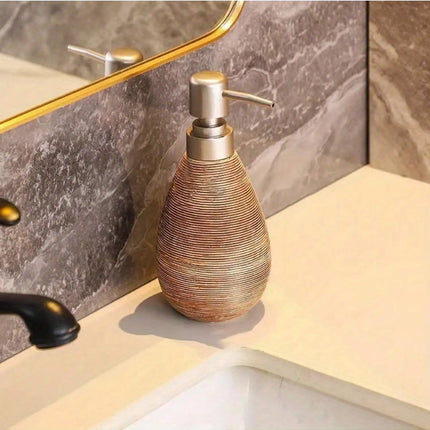 Creative Retro Style Ceramic Push-Type Soap Dispenser With Pump,  Hand Soap Bottle, Suitable For Bathrooms Kitchens And Toilets