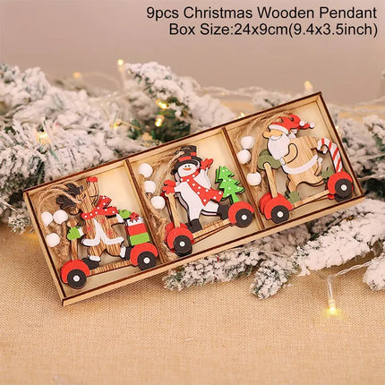 Christmas Gnomes Wooden Pendants Merry Christmas Decorations For Home 2024 Xmas Tree Christmas Ornaments Navidad New Year Gift