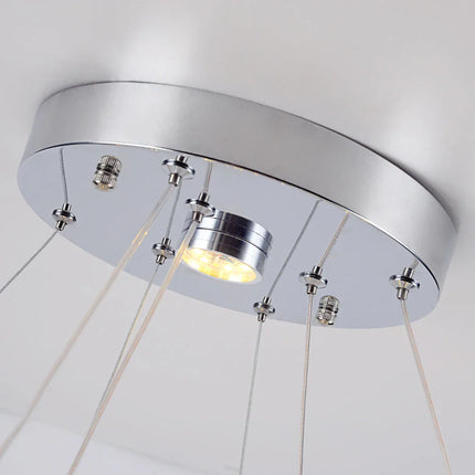 Luxury Rings Led Crystal Chandelier Mordern Pendant Light Living Dining Room Decor Fixture Suspension Luminaire Hanging Lustr