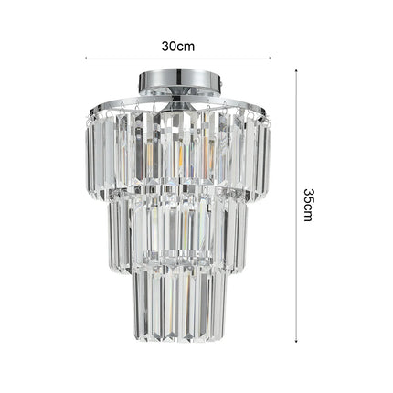 KOMORE Crystal Mount Ceiling Light 23cm /25cm / 30cm Dia for Living Room, Bedroom, Kitchen