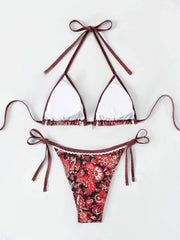 2025 Halter String Triangle Two Piece Bikini Women Swimwear Female Swimsuit Bathers Bathing Swimming Suit Beachwear Summer