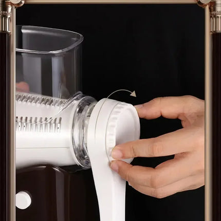 Rotary Cheese Grater Shredder Round Mandolin Slicer with Handle and 5 Drum Blades Kitchen Manual Vegetable Slicer Nuts Grinder