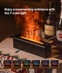 KINSCOTER RGB Flame Aroma Diffuser Air Humidifier Ultrasonic Cool Mist Maker Fogger LED Essential Oil Fire LED Lamp Difusor Gift