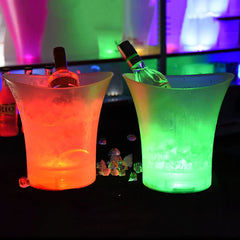 5L 6 Color LED Ice Bucket Waterproof Plastic Light Up Champagne Beer Buckets For Bars Nightclubs Night Party