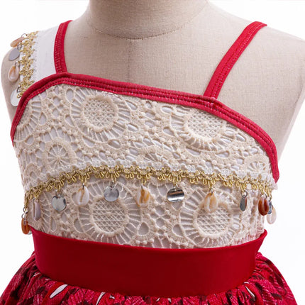 Cute Moana 2 Princess Dress Hollow out Boice Girls Disneyland Trip Vaiana Cosplay Costume Toddler Carnival Birthday Party Frock