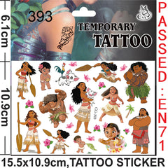 1/4/8pcs Moana Party Favor Temporary Tattoos Stickers Birthday Party Supplies Decorations Gifts for Boys Girls Classroom Rewards
