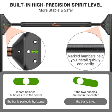 Sportneer Indoor Home Pull Up Bar Adjustable Width Strength Training Chin up Bar without Screws Max 440lbs for Fitness Exercise