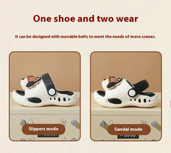 Children's Flip Flops, Anti Slip and Lightweight, Children's Hole Shoes, Soft Soled Cartoon Beach Shoes for Boys and Girls