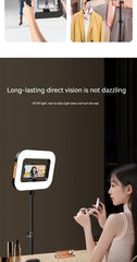 New Handheld Ring LED Rechargeable Fill light Portable Mobile Phone Live Broadcast Photography Desktop Rabbit Cage Selfie Light
