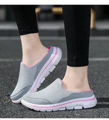 2024 Summer new breathable mesh shoes outdoor non-slip walking shoes comfortable sandals men half slippers casual loafers 35-48