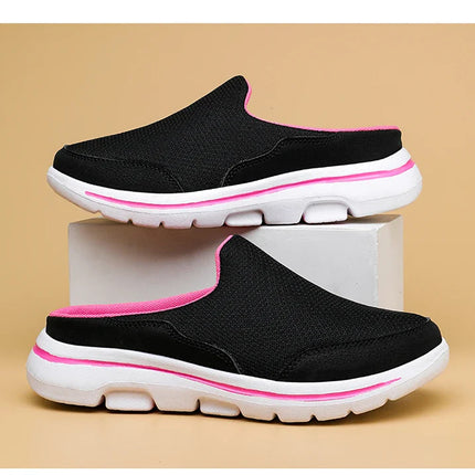 2024 Summer new breathable mesh shoes outdoor non-slip walking shoes comfortable sandals men half slippers casual loafers 35-48