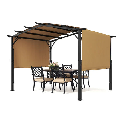 VEVOR Outdoor Pergola Arched Top Metal Pergola Retractable Pergola with Sun Shade Canopy Large Patio Shelter Pavilion for Deck