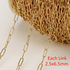 No Fade 2Meters Stainless Steel Chains for Jewelry Making DIY Necklace Bracelet Accessories Gold Chain Lips Beads Beaded Chain