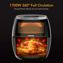 Air Fryer Oven Digital Large 7.7L Rapid Air Circulation,Air Fryers With Touch Screen Viewable Window Dishwasher Safe Accessories