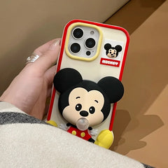 Baby pacifier Mickey Mouse Phone Case for iPhone 13 14 15 16 Pro Max 12promax DISNEY blow bubbles Soft silicone Cover Capa