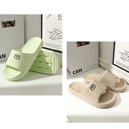 Summer Women Slippers Bathroom Platform Non-Slip Home Bear Cartoon Flip Flops Beach Women Slipper Sandals Slides Indoor Outdoor