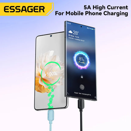 Essager 100W USB Type C To USB C Cable 5A PD Fast Charging Cable Type C Wire For Xiaomi Samsung Huawei Oppo Oneplus Macbook iPad