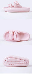 Fashion Buckle Thick Platform Slippers Women Home Soft Sole eva Cloud Slides Sandals Woman 2023 Summer Non Slip Beach Flip Flops
