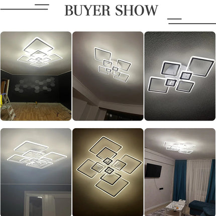 Modern LED Ceiling Light Dimmable Ceiling Lamp Fixture  Acrylic Flush Mount Ceiling Chandelier Lighting for Living Room Home