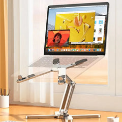 Portable Aluminum Alloy Tablet Bracket Foldable Telescopic Laptop Desktop Stand 360° Rotation Lifting Notebook Table Holder