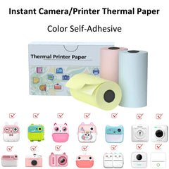 10 Rolls Thermal Paper Camera Printing White Children Camera Wood Pulp Instant Print Kids Rolling Paper Miniprinter Accessories