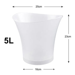 5L 6 Color LED Ice Bucket Waterproof Plastic Light Up Champagne Beer Buckets For Bars Nightclubs Night Party