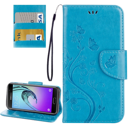 For Galaxy A5 (2017) / A520 Butterflies Love Flowers Embossing Horizontal Flip Leather Case with Holder & Card Slots & Wallet & Lanyard