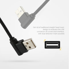 1m USB to USB-C / Type-C Nylon Weave Style Double Elbow Charging Cable, 1m Type-C