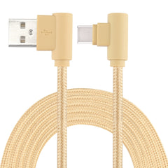 1m USB to USB-C / Type-C Nylon Weave Style Double Elbow Charging Cable, 1m Type-C