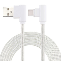 1m USB to USB-C / Type-C Nylon Weave Style Double Elbow Charging Cable, 1m Type-C