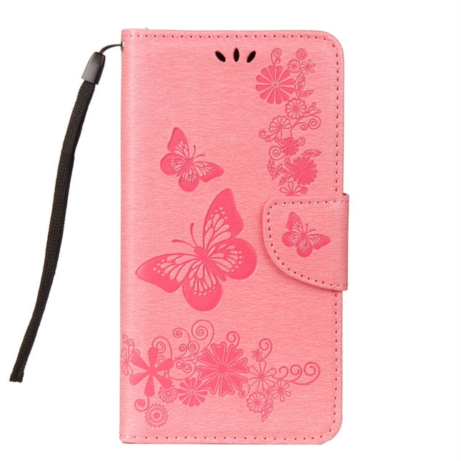 For Galaxy A8+ (2018) Vintage Embossed Floral Butterfly Pattern Horizontal Flip Leather Case with Card Slot & Holder & Wallet & Lanyard, For Galaxy A8+ (2018)