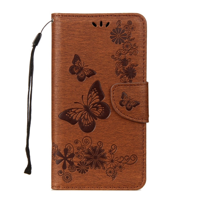 For Galaxy A8+ (2018) Vintage Embossed Floral Butterfly Pattern Horizontal Flip Leather Case with Card Slot & Holder & Wallet & Lanyard, For Galaxy A8+ (2018)