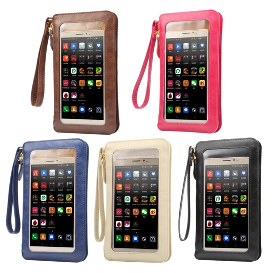 Universal Crazy Horse Texture Touch Screen Wallet Style PU Leather Shoulder Bag for Galaxy Note 8 & Mega 6.3, Huawei Mate 8 / Mate 7, etc. 6.3 inch Below