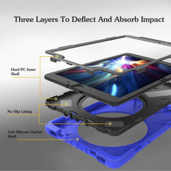 For Galaxy Tab S3 9.7 inch T820 360 Degree Rotation PC + Silicone Protective Case with Holder & Hand-strap, For Galaxy Tab S3 9.7 inch T820