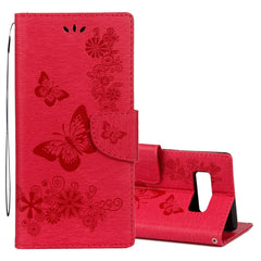 For Galaxy Note 8 Pressed Flowers Butterfly Pattern Horizontal Flip Leather Case with Holder & Card Slots & Wallet & Lanyard, For Galaxy Note 8