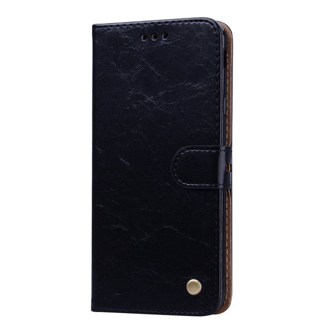 Business Style Oil Wax Texture Horizontal Flip Leather Case for Galaxy J4+, with Holder & Card Slots & Wallet, For Galaxy J4+