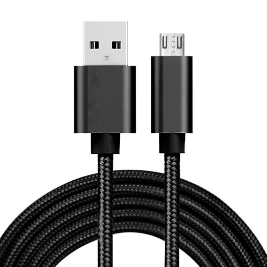 2m 3A Woven Style Metal Head Micro USB to USB Data / Charger Cable, 2m Micro USB