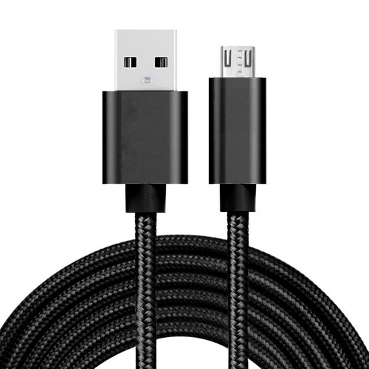 3A Woven Style Metal Head Micro USB to USB Data / Charger Cable, Cable Length: 3m, 3m Micro USB