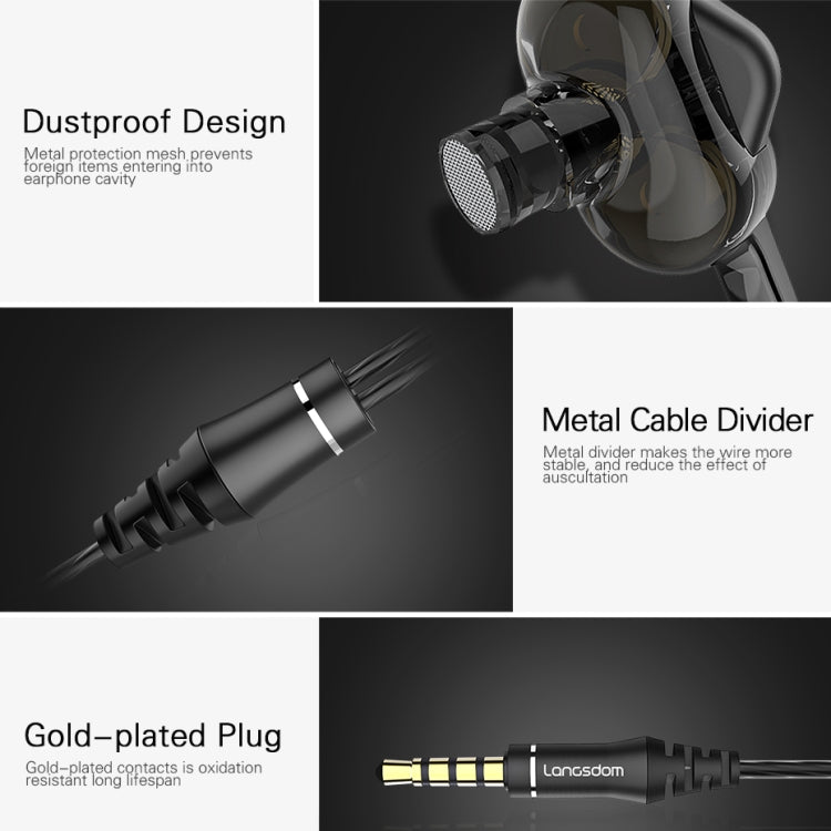 Langsdom Double Moving Coil with Wheat Headset