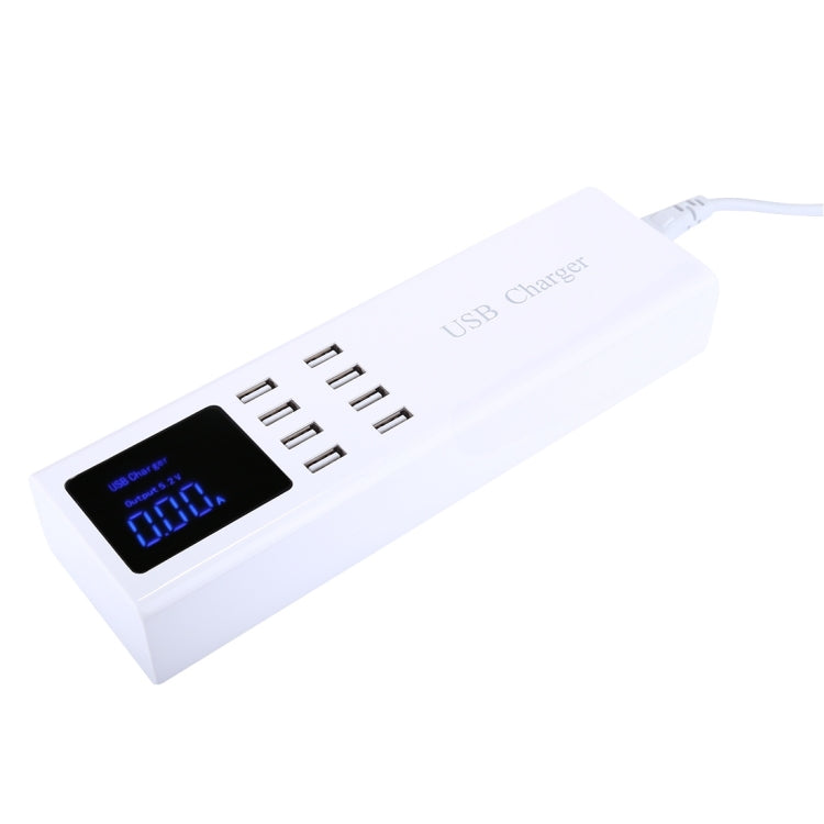 YC-CDA23 8 USB Ports 8A Travel Charger with LCD Screen and Wireless Charger, EU Plug, EU Plug, US Plug