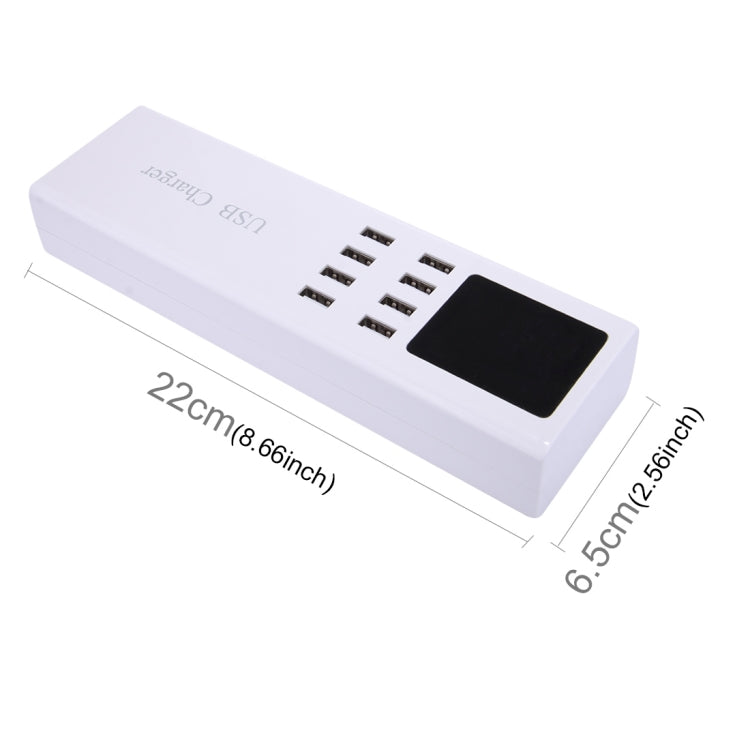 YC-CDA23 8 USB Ports 8A Travel Charger with LCD Screen and Wireless Charger, EU Plug, EU Plug, US Plug