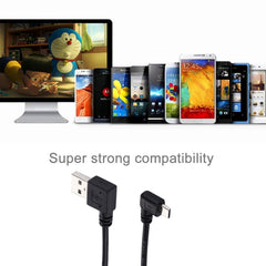 20cm USB 2.0 Left Turn Elbow to Micro USB Elbow Data Cable, Left to Right