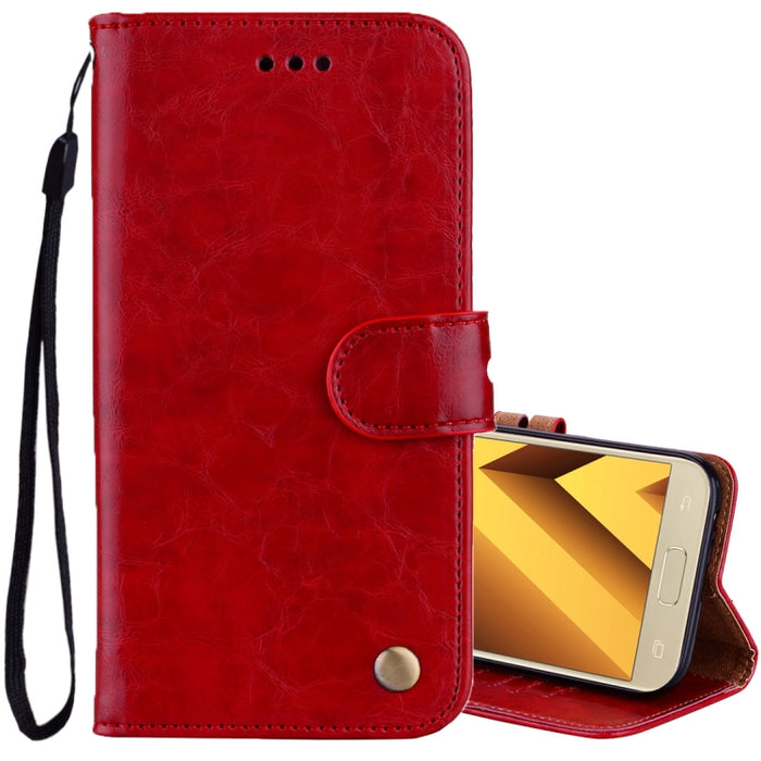 For Samsung Galaxy A5 (2017) Business Style Oil Wax Texture Horizontal Flip Leather Case with Holder & Card Slots & Wallet, For Galaxy A5 (2017)