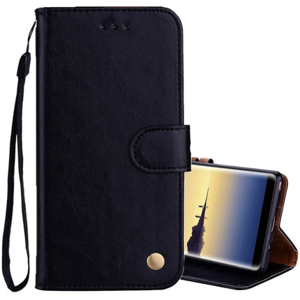 For Samsung Galaxy Note 8 Business Style Oil Wax Texture Horizontal Flip Leather Case with Holder & Card Slots & Wallet